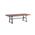 Modern Rectangular Dining Table with Sleek Wood Finish and Sturdy Metal Base